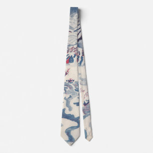 Vintage Christmas, Winter Village Snowscape Snow Tie