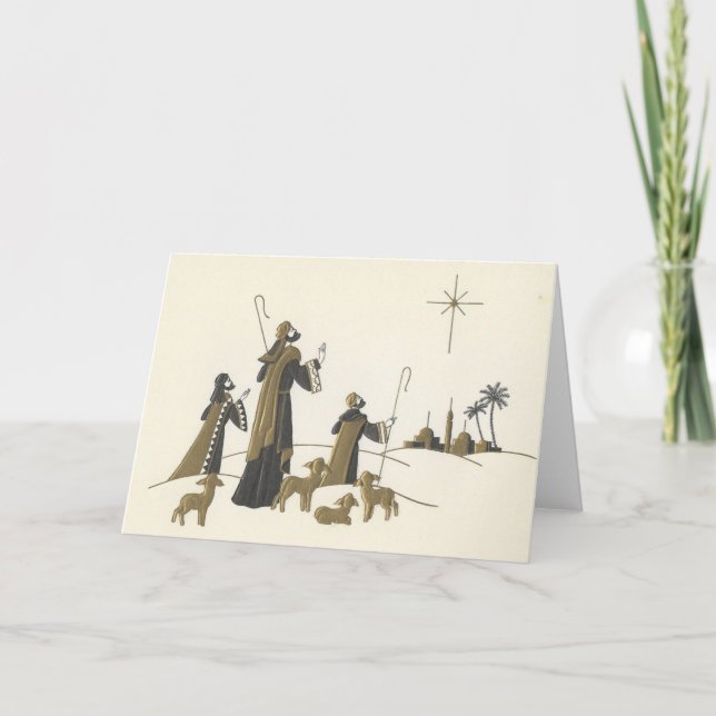 Vintage Christmas Wise Men Holiday Card (Front)