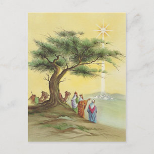 Vintage Christmas Wise Men Holiday Postcard