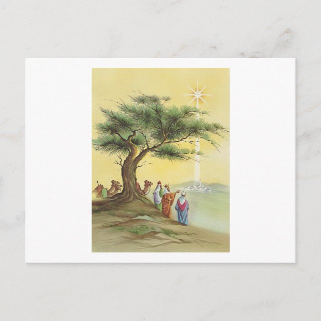 Vintage Christmas Wise Men Holiday Postcard (Front)