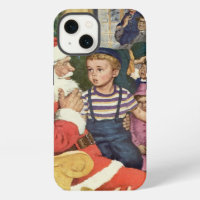 Vintage Christmas Wish, Boy on Santa Claus Lap