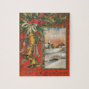 Vintage Christmas with Bells Jigsaw Puzzle