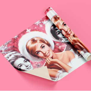Vintage Christmas Woman Wrapping Paper
