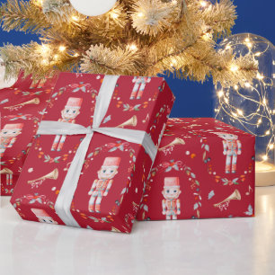 Vintage Christmas Wrapping Paper with Toy Soldier