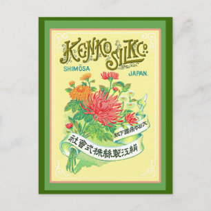 Vintage Chrysanthemum Flower Label Postcard
