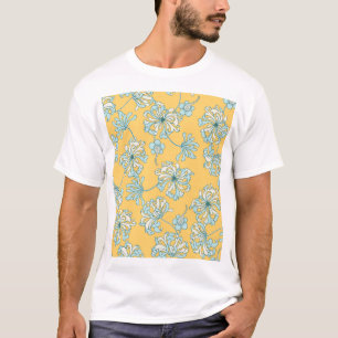 Vintage Chrysanthemum Flowers, Oriental Pattern. T-Shirt