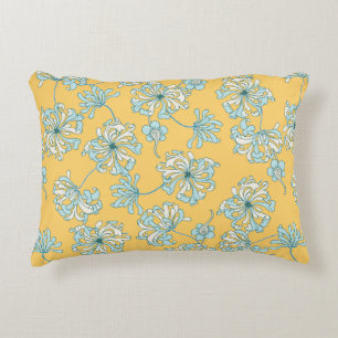 Vintage Chrysanthemum Flowers vintage Seamless Pat Decorative Cushion