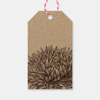 Vintage Chrysanthemum Kraft Tag
