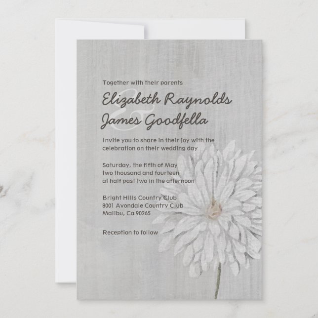 Vintage Chrysanthemum Wedding Invitations (Front)