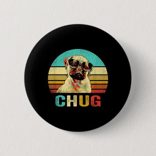Vintage Chug Shirt Dog Sunset 6 Cm Round Badge