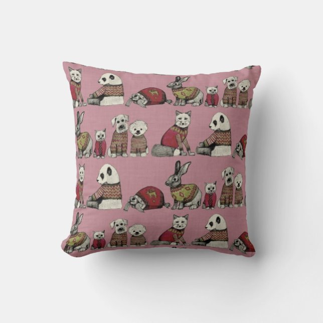 vintage chums pink cushion (Front)