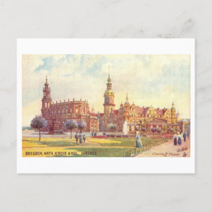 Vintage Church and Palace in Dresden, Germany Postcard