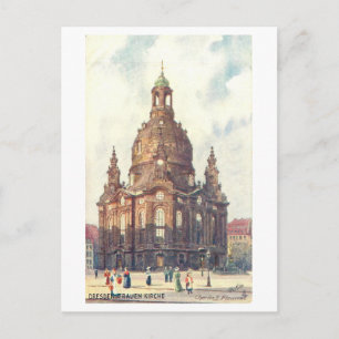 Vintage Church of Our Lady, Dresden, Germany Postcard