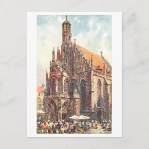 Vintage Church of Our Lady, Nuremberg Postcard