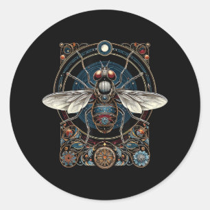 Vintage Cicada - Retro Entomology Insect Classic Round Sticker
