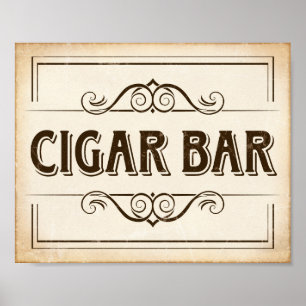 Vintage CIGAR BAR Sign Print