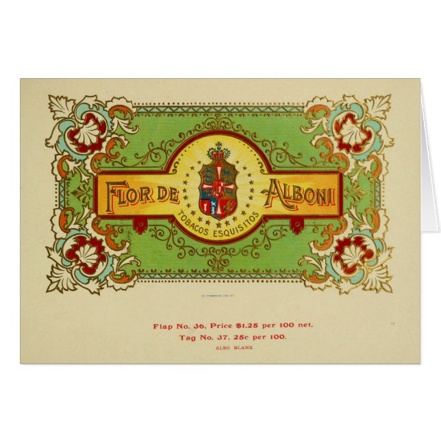 Vintage Cigar Box Label (Front Horizontal)