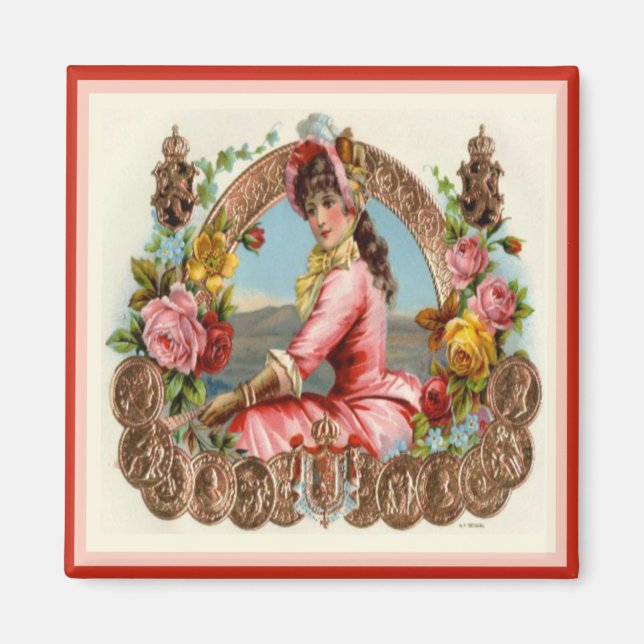 Vintage Cigar Box Label Magnet (Front)