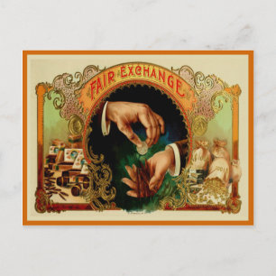 Vintage Cigar Box Label Postcard