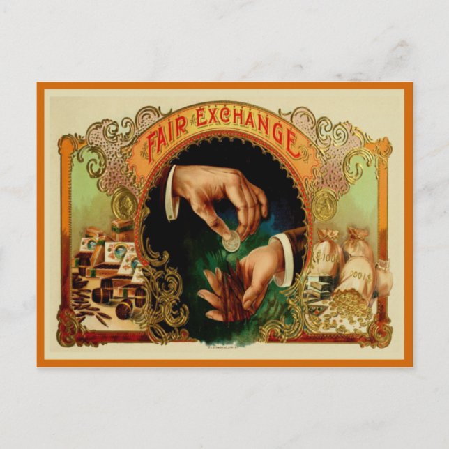 Vintage Cigar Box Label Postcard (Front)