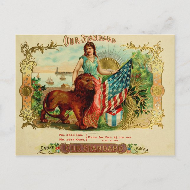 Vintage Cigar Box Label Postcard (Front)