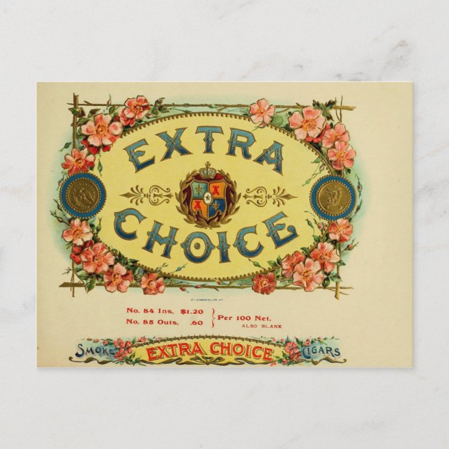 Vintage Cigar Box Label Postcard (Front)