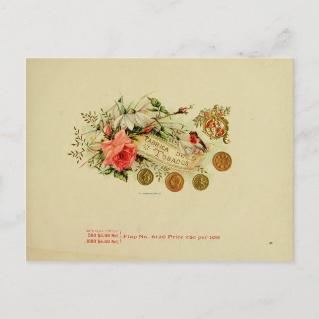 Vintage Cigar Box Label Postcard (Front)