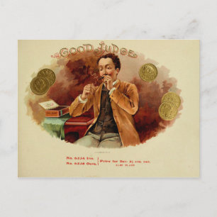 Vintage Cigar Box Label Postcard
