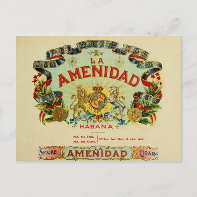 Vintage Cigar Box Label Postcard (Front)