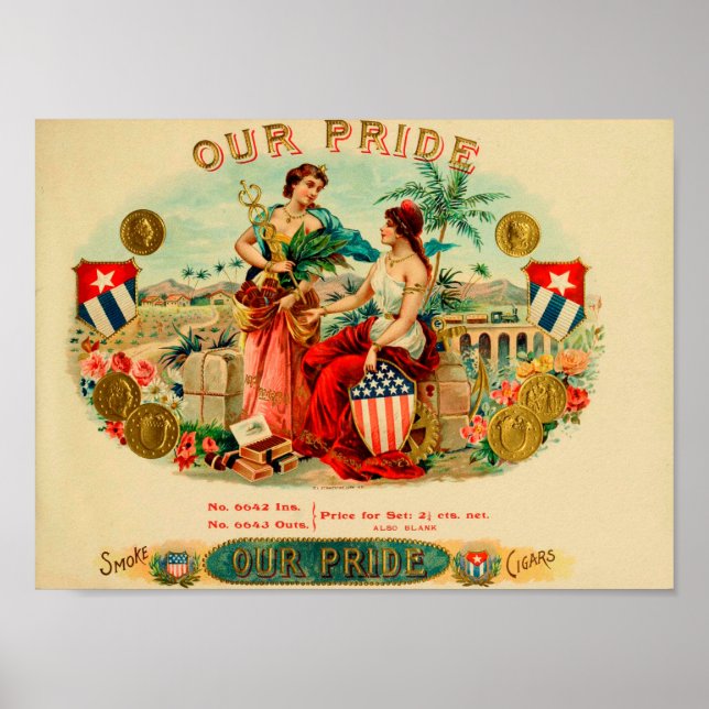 Vintage Cigar Box Label Poster (Front)
