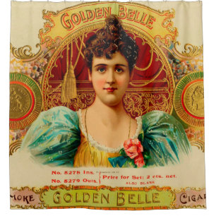 Vintage Cigar Box Label Shower Curtain