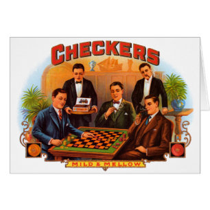 Vintage Cigar Label Art, Checkers Mild and Mellow