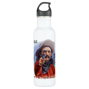 Vintage Cigar Label Art, Cowboy Hits the Mark 710 Ml Water Bottle