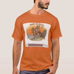 Vintage Cigar Label Art, Red Cloud Indian on Horse T-Shirt