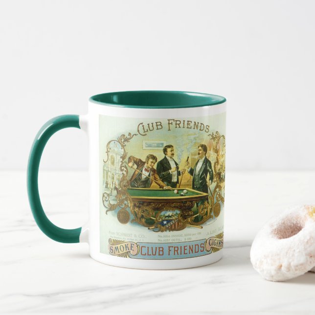 Vintage Cigar Label Mug (With Donut)