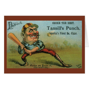 Vintage Cigar Label, Sports Baseball Tansill Punch