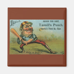 Vintage Cigar Label, Sports Baseball Tansill Punch Magnet