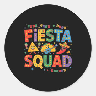 Vintage cinco de mayo mexican fiesta squad women classic round sticker