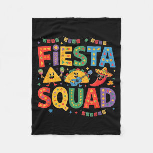 Vintage cinco de mayo mexican fiesta squad women fleece blanket