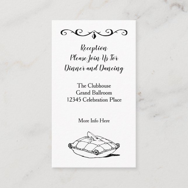 Vintage Cinderella Black White Reception Card (Front)