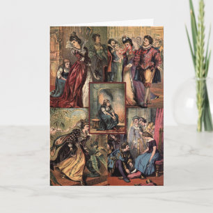 Vintage Cinderella Christmas Montage Holiday Card