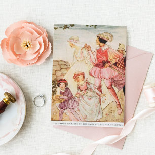 Vintage Cinderella Fairy Tale Greeting Card
