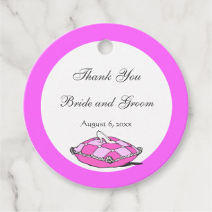 Vintage Cinderella Slipper on Pink Pillow Tag