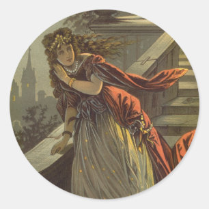 Vintage Cinderella, Victorian Fairy Tales Classic Round Sticker