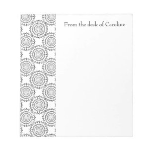 Vintage Circle Pattern Personalised Notepad