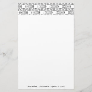 Vintage Circle Pattern Personalised Stationery