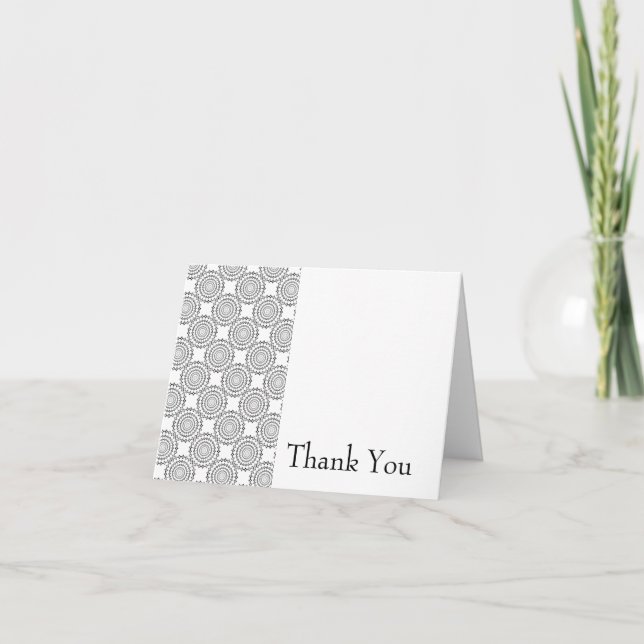 Vintage Circle Pattern Thank You Card (Front)