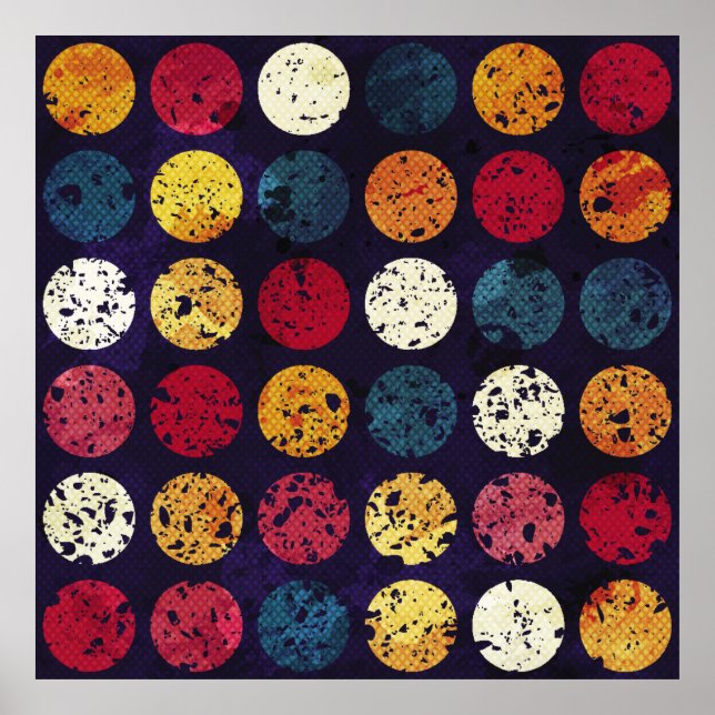 vintage circle seamless patternpattern,abstract,te poster (Front)