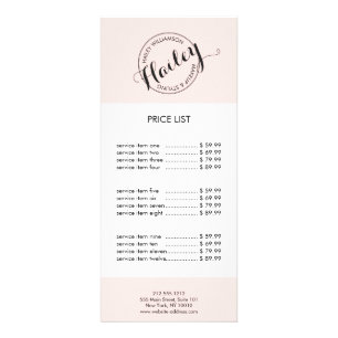 Vintage Circle Stamp Logo Makeup and Beauty Pink Rack Card
