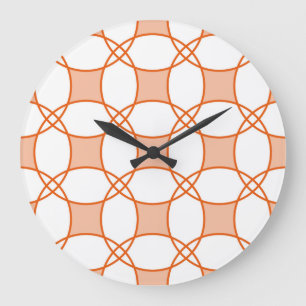 Vintage Circles Art: Seamless Geometric Pattern Large Clock